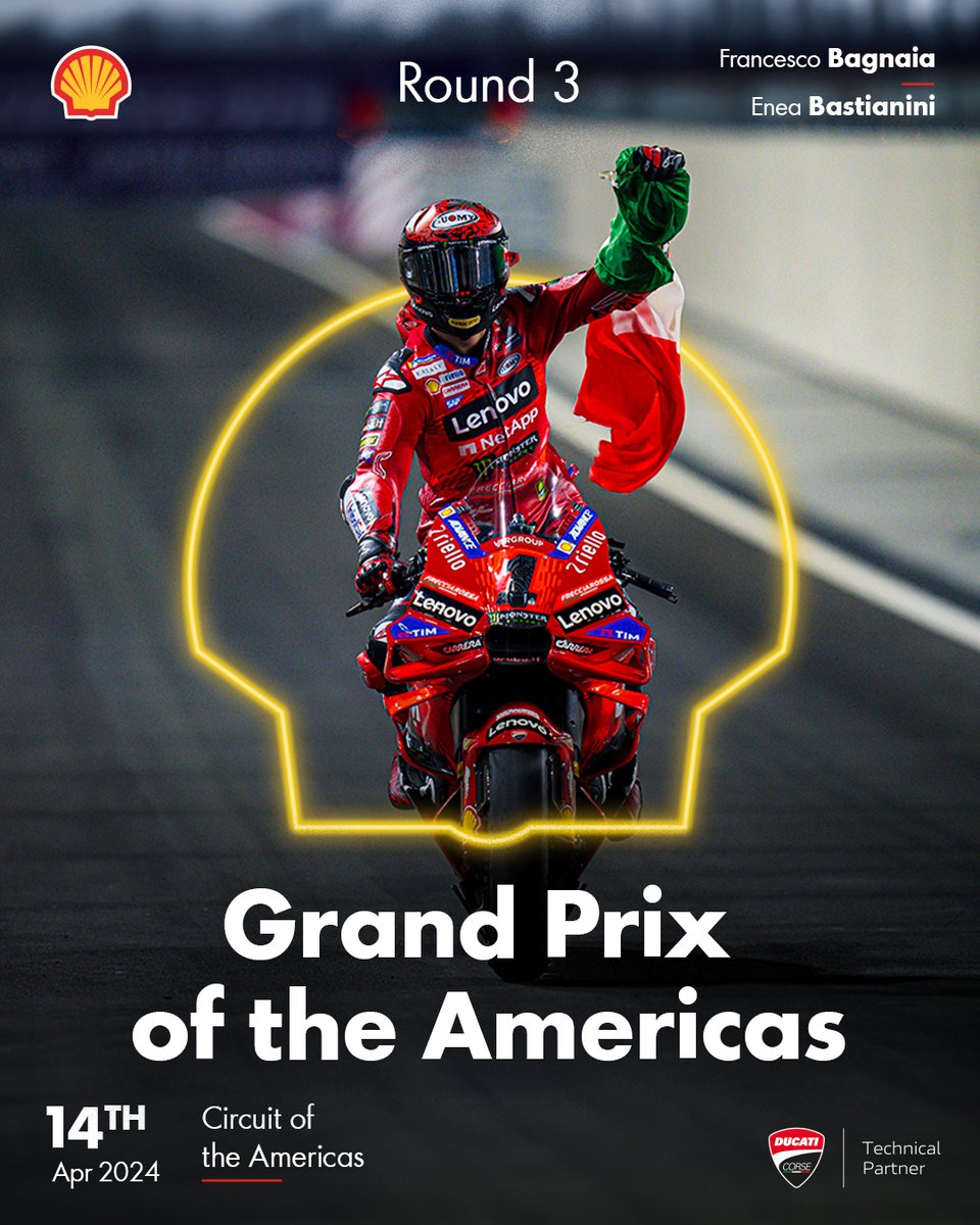 The land of hope and glory 🇺🇸 Technical Partner @ducaticorse take on another round of #MotoGP action and we'll be by their side at the #AmericasGP with Shell Advance engine oil flowing 🏍️ #ShellMotorsport #ForzaDucati