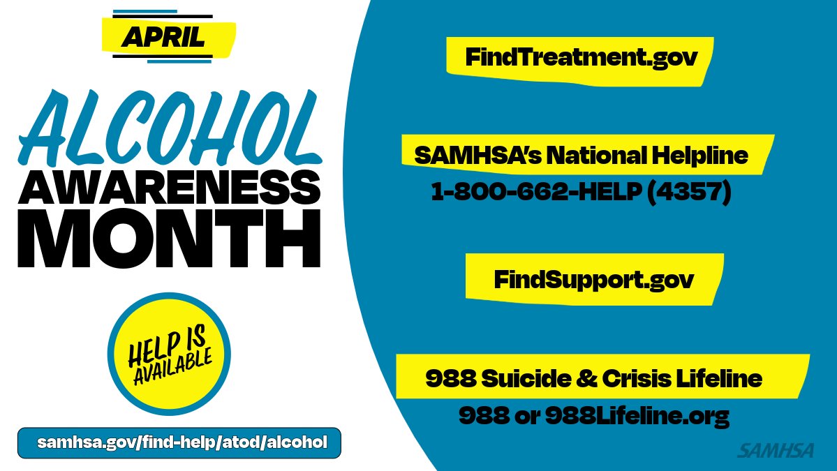 This #AlcoholAwarenessMonth, and every month, download free evidence-based resources on alcohol use and misuse prevention, treatment, and recovery support services from the SAMHSA store: store.samhsa.gov/?f%5B0%5D=subs…