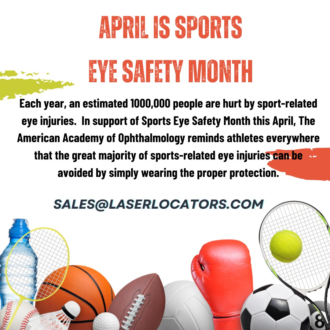 #laserlocators #aao #SportsEyeSafetyMonth #eyesafety #ophthalmology #eyes #sportsinjury #eyeprotection #sportsglasses