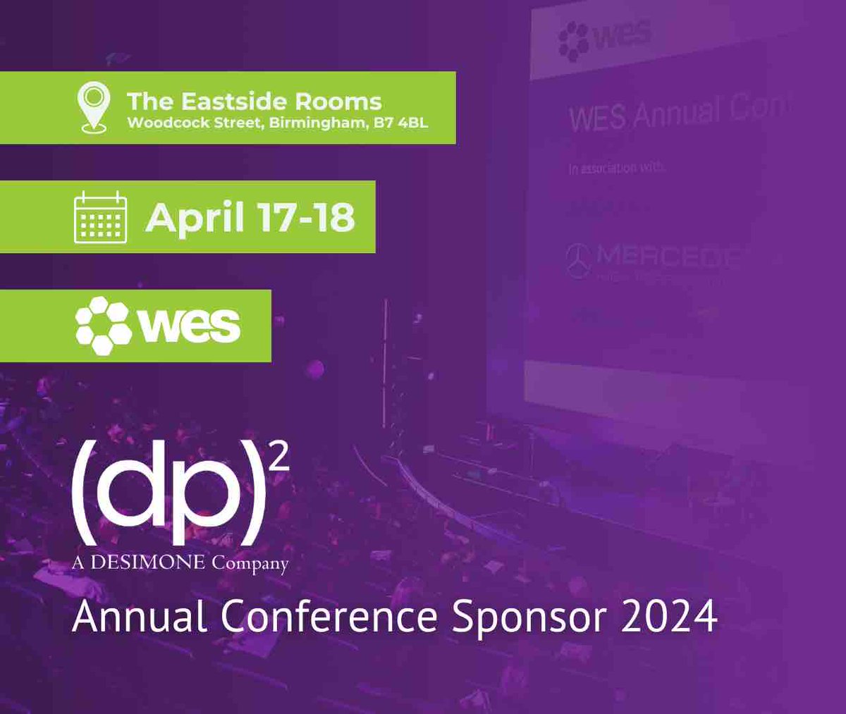 The #WESAnnualConference is only a few days away and our Partner, DP Squared is one of our generous sponsors. Join DP Squared and our other sponsors in Birmingham: ow.ly/WUMi50RffrW Read more about our partner, staging.wes.org.uk/our-partners/d… #WES #Sponsor