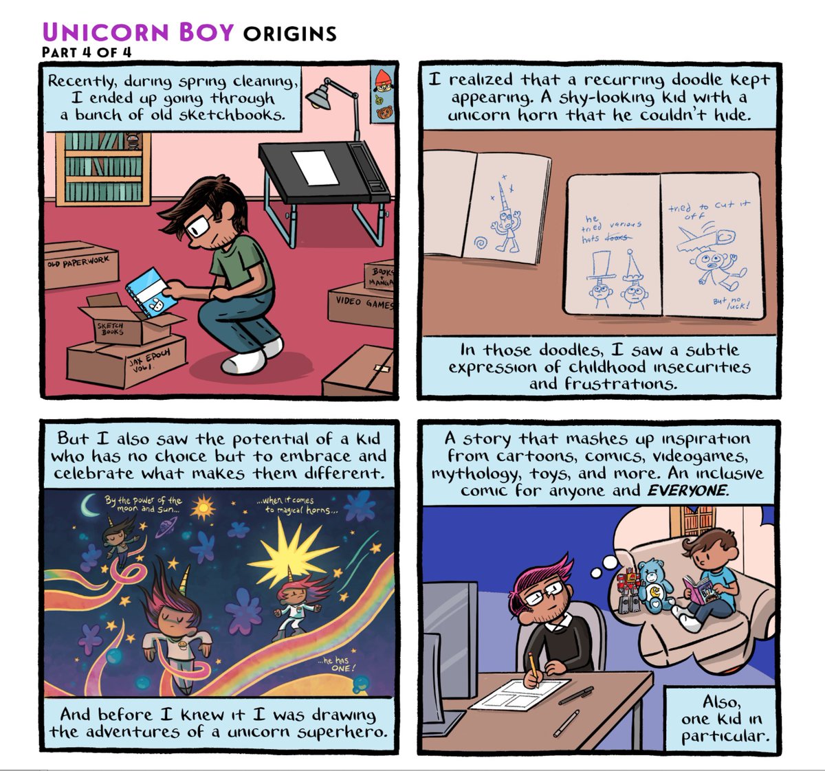 Part 4 in a series of “behind the comic” anecdotes that I drew in response to queries about my latest book, Unicorn Boy. #webcomic #nostalgia #unicornbook