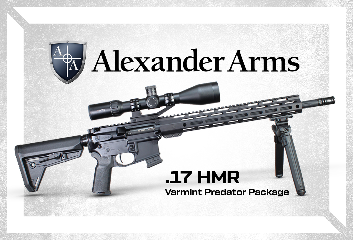 Check out this great bundle that's equipped with our new Varmint Predator Package. alexanderarms.com/product/17-hmr…