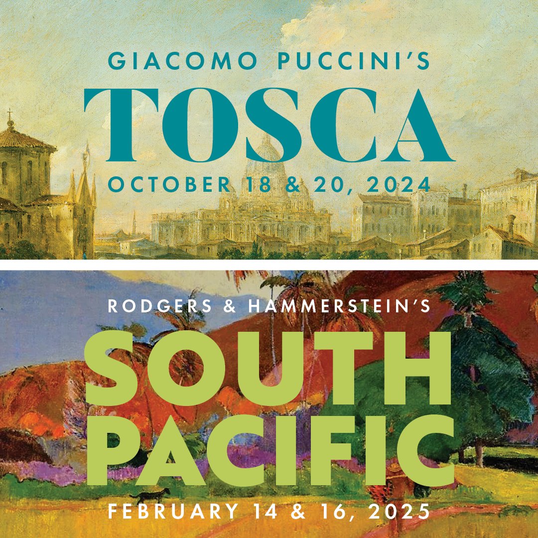 Dive into a season of passion and resilience with Toledo Opera's 66th season! Join us for an exploration of 'Love and War' through two iconic productions: Puccini's intense drama Tosca and the beloved Rodgers and Hammerstein musical South Pacific.