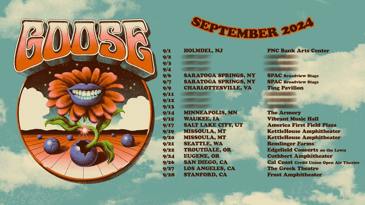 September tour is now on sale! 🌻 goosetheband.com/tour