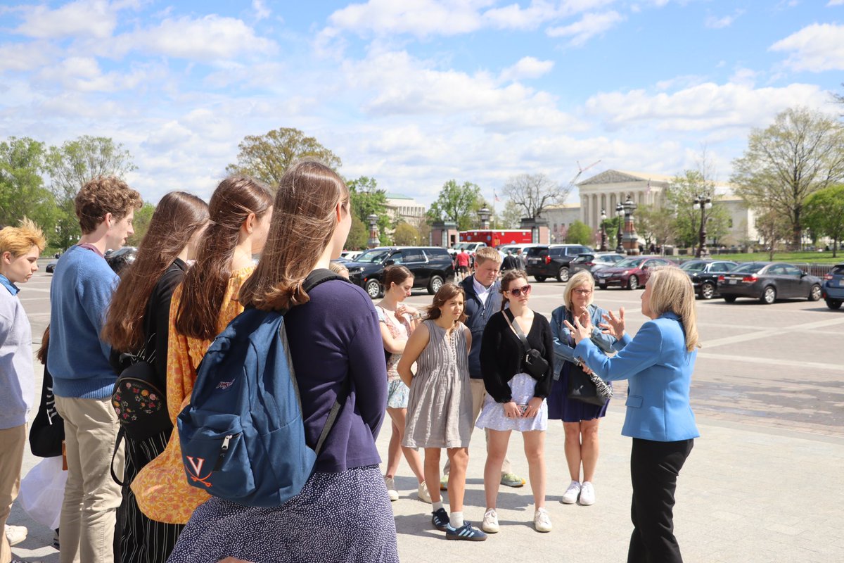 I enjoyed welcoming students from Douglas S. Freeman High School to the U.S. Capitol today ahead of their participation in the 2024 'We the People' National Finals. I feel confident in the future of our Commonwealth knowing it is in the hands of these bright young Virginians.