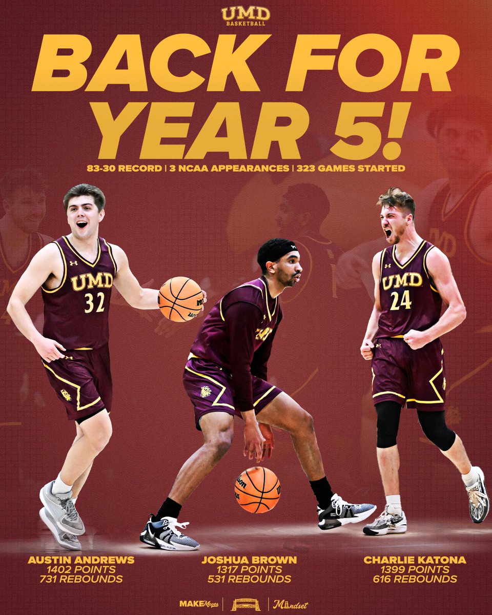 Big Time News For Bulldog Basketball! 

@austin_34, @liljbrown102, and @charlie_katona are back for one last season in Maroon & Gold!

Huge individual stats along with major team success returning to the Bulldog lineup for 2024-25!

#MakeMoves x #BulldogCountry 🐶🏀