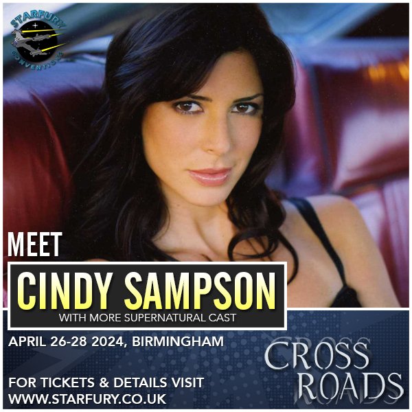 We are delighted that Cindy Sampson, who portrayed Lisa Braeden on Supernatural, has agreed to join us at Cross Roads 8, replacing Nathan Mitchell! Cindy will be a Regular Guest. starfury.co.uk