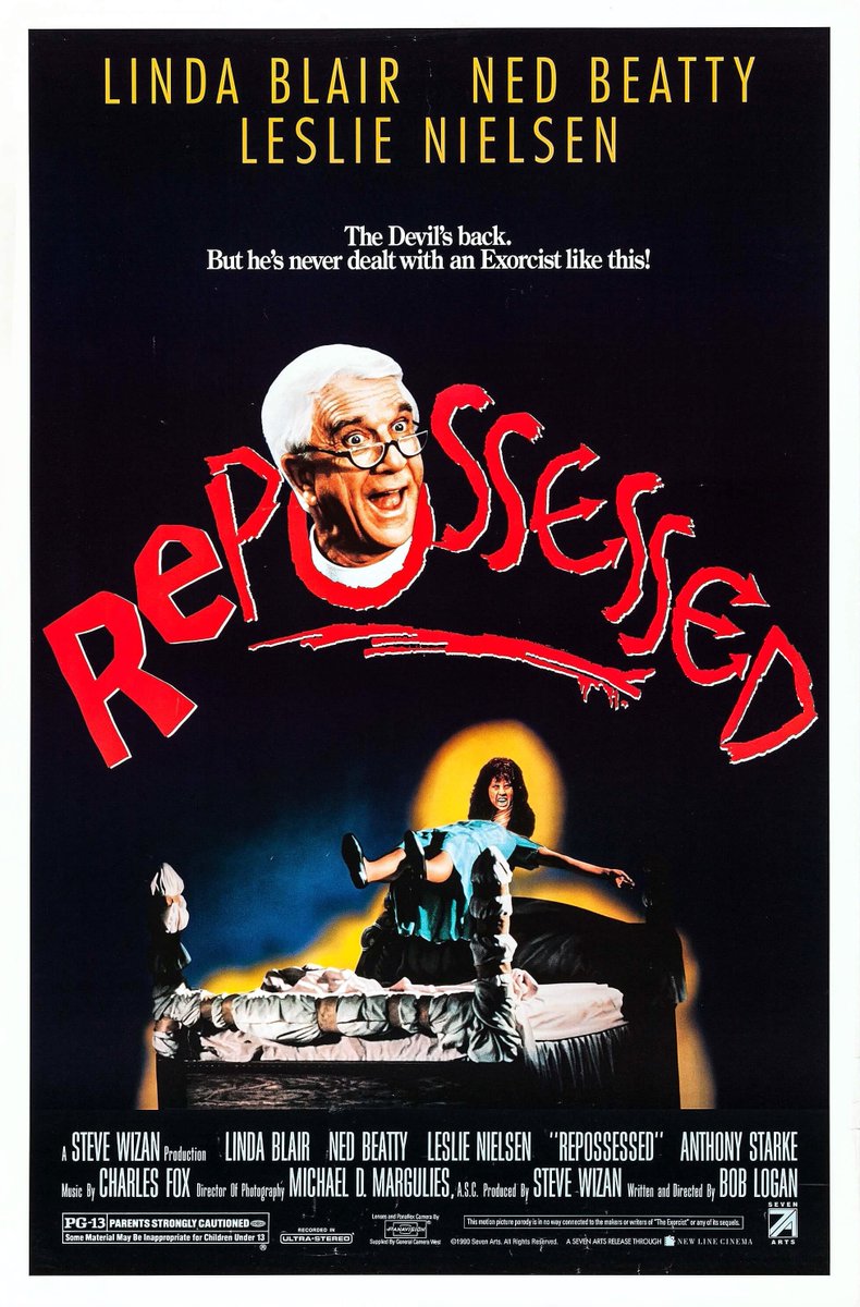 Coming Soon on Blu-ray! Brand New 2K Master! Repossessed (1990) Starring Leslie Nielsen, Linda Blair & Ned Beatty – Shot by Michael D. Margulies (Police Academy) – Music by Charles Fox (9 to 5) – Produced by Mario Kassar (First Blood) – Directed by Bob Logan (Meatballs 4).