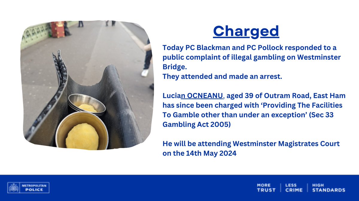 Suspect charged 
#WestminsterBridge #SE1 #YourLocalMet