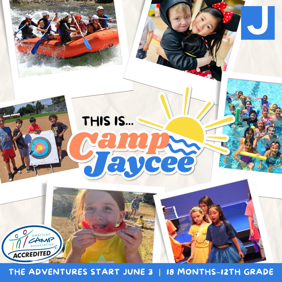 This is Camp Jaycee, where the sun-kissed days are filled with adventure, laughter, and the kind of friendships that last a lifetime. 

Sign up today at  CAMPJAYCEE.COM