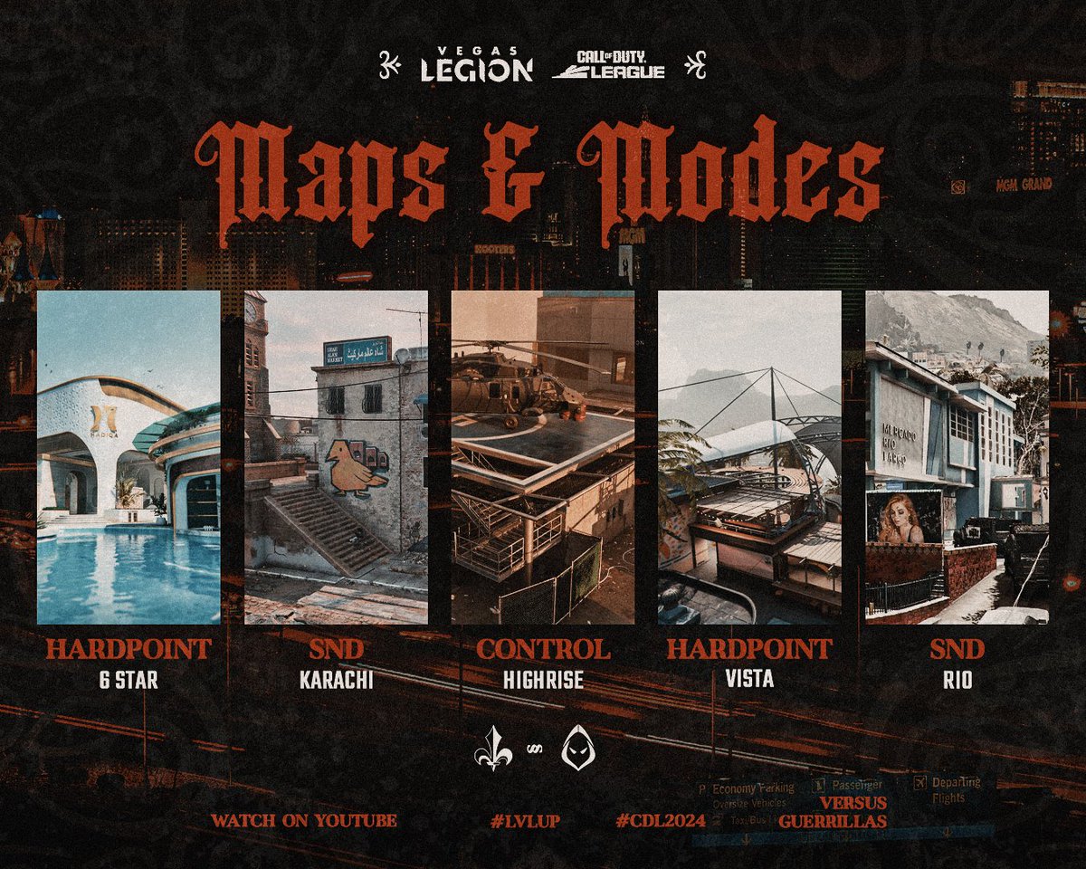 Our Maps and Modes for our game against LAG #LVLup #CDL2024