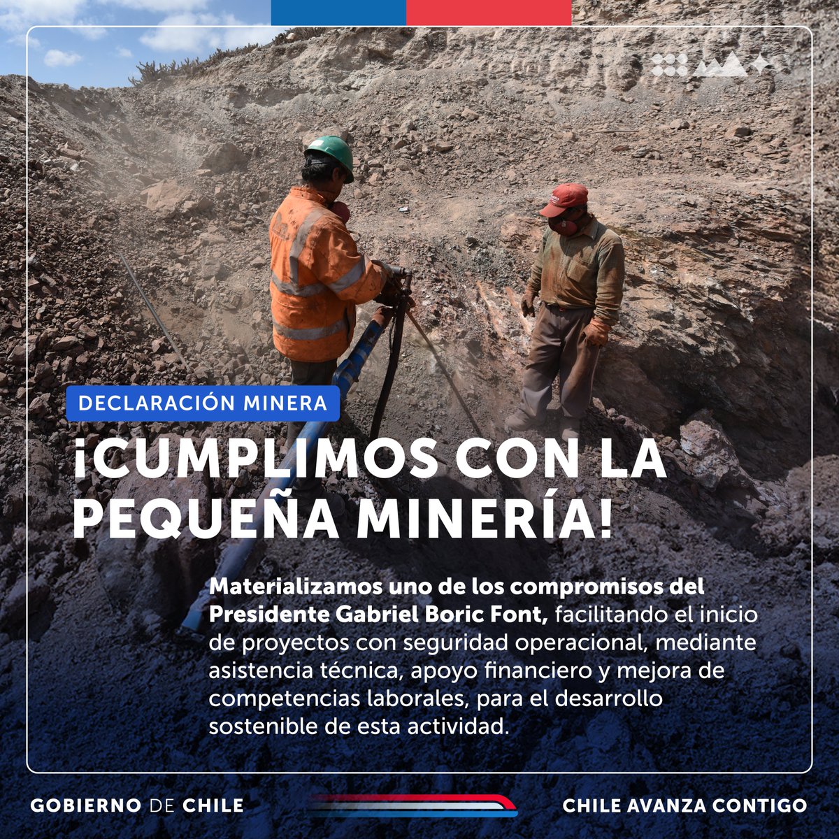 ¡Serán beneficiadas más de 2.800 faenas operativas de pequeña minería a lo largo de Chile! 🇨🇱 A menos de un año de su anuncio, ya está disponible la #DeclaraciónMinera, que actualiza los requisitos para elaborar Proyectos de Explotación y Cierre (PEC).
