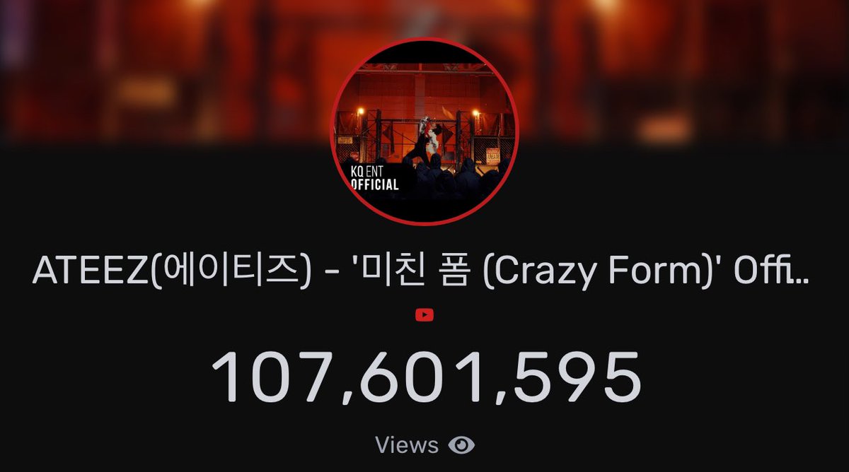 ➺ @ATEEZofficial '미친 폼 (Crazy Form)' Official MV has reached 107.6M views 💛✨ —👽— #에이티즈 #エイティーズ #ATEEZ #미친폼 #Crazy_Form