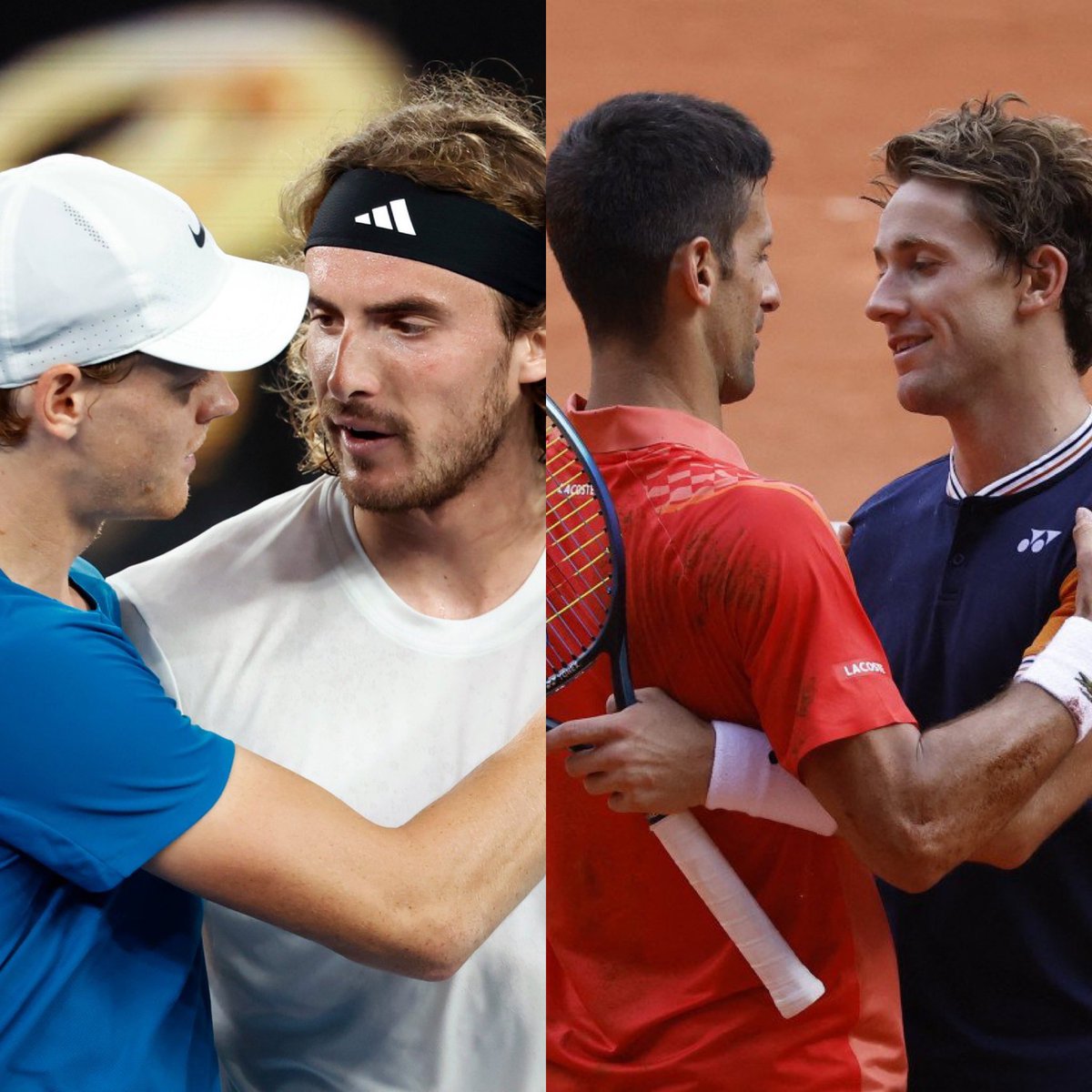 🔥 Montecarlo tendrá mañana las mejores semifinales posibles: Jannik Sinner vs Stefanos Tsitsipas Novak Djokovic vs Casper Ruud