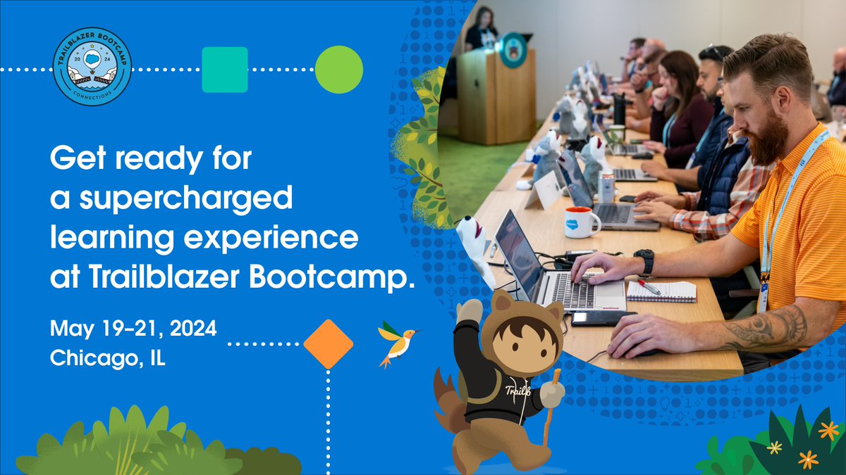 📣 Trailblazer Bootcamp is coming to #CNX24! 

Join our Salesforce instructors for three days of learning and networking with other #MomentMarketers. Choose from 5 different tracks to kickstart your road to success on your next cert.

Save your seat now: sforce.co/49MNn2p