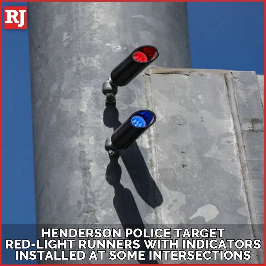 Henderson police are looking to get a handle on red-light runners by using indicator lights that have been installed at a dozen intersections throughout the city. DETAILS: bit.ly/4aadEYX