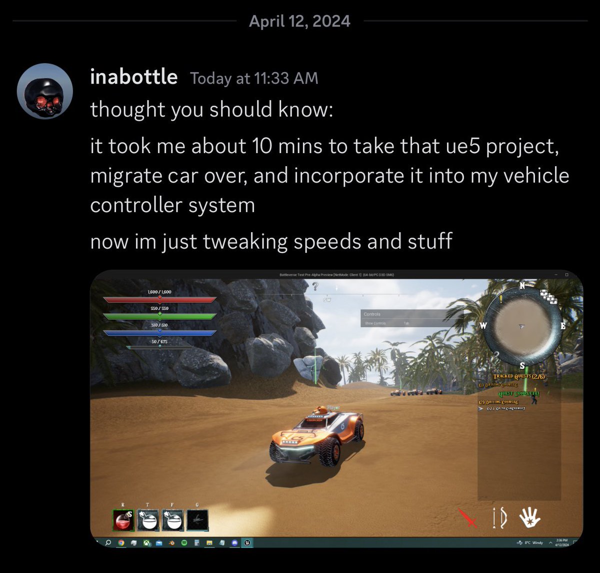 CYBERCREWNFT's tweet photo. One of our community members @inabottlenfts  is off to the races with his new [C5] TANK BUGGY - ID:GNM01

Btw, he will be releasing public access to his game at 5:30pm EDT today.

Cross-platform-interoperable in 10 mins!! 🔥🔥🔥🔥 #OwnYourAssets https://t.co/F0t1wvyqEH