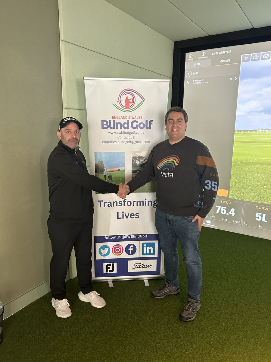 Great meeting with Luke from @VICTAUK today at @The_GolfGroove looking forward to working together going forward getting more Visually impaired children enjoying golf, while building confidence and life skills, sharing memories with family and friends.