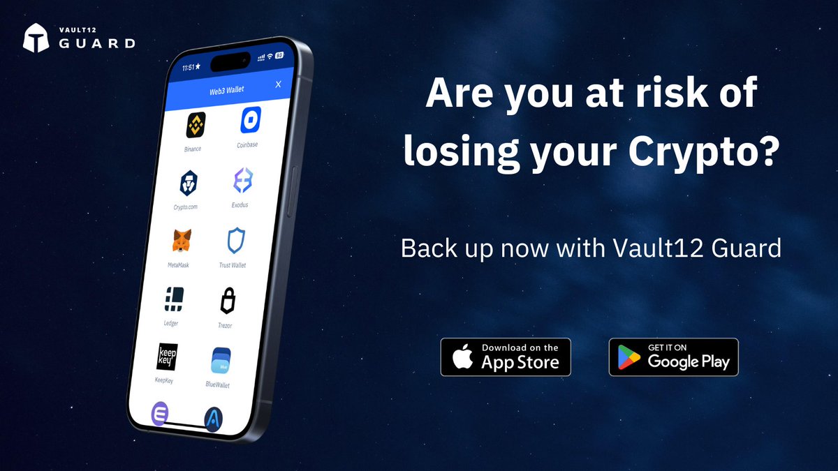 Reduce risks of losing access to your crypto with a digital Vault backup. #Vault12Guard #bitcoin #crypto