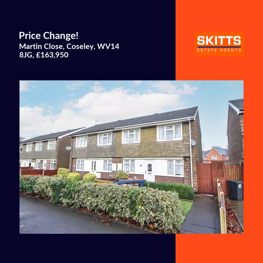 📍Martin Close, Coseley, WV14 8JG
🏡 3 bed Semi-detached House, £163,950
onthemarket.com/details/140436…

#skitts #propertyforsale #bilston #wolverhampton #coseley