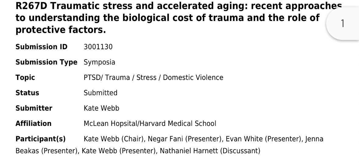 Kate Webb, PhD (@_brainstorm_12) on Twitter photo #ADAA2024 Join us Sunday morning at 10:30am for a symposium on the effects of trauma on biological aging + the role of various moderating factors! This is def my #dreamteam āļø symposium - looking forward to hearing from <a href="/MoreyLab/">Morey Lab</a> <a href="/NegarFani/">Negar Fani</a> and <a href="/EvanJWhitePhD/">Evan White</a> 𤩠#ADAA2024 Join us Sunday morning at 10:30am for a symposium on the effects of trauma on biological aging + the role of various moderating factors! This is def my #dreamteam āļø symposium - looking forward to hearing from <a href="/MoreyLab/">Morey Lab</a> <a href="/NegarFani/">Negar Fani</a> and <a href="/EvanJWhitePhD/">Evan White</a> š¤©