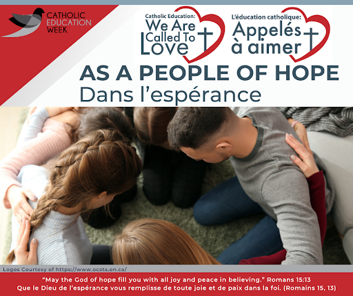 We are called to love as a people of hope. God is our hope, who brought love, peace, and joy into the world. “May the God of hope fill you with all joy and peace in believing.” Romans 15:13
#CEWSK #CatholicEdSK #WeAreCalledToLove