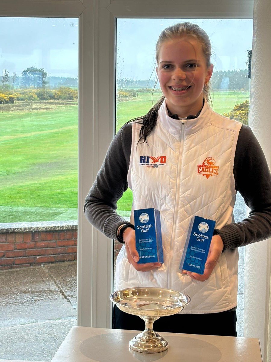 Congratulations also today to Marla Neuhaus from Germany🇩🇪, who finished 1 behind our winner and won the best under 16 trophy 🏆🏆#ScottishGirlsOpen2024. @ScottishGolf