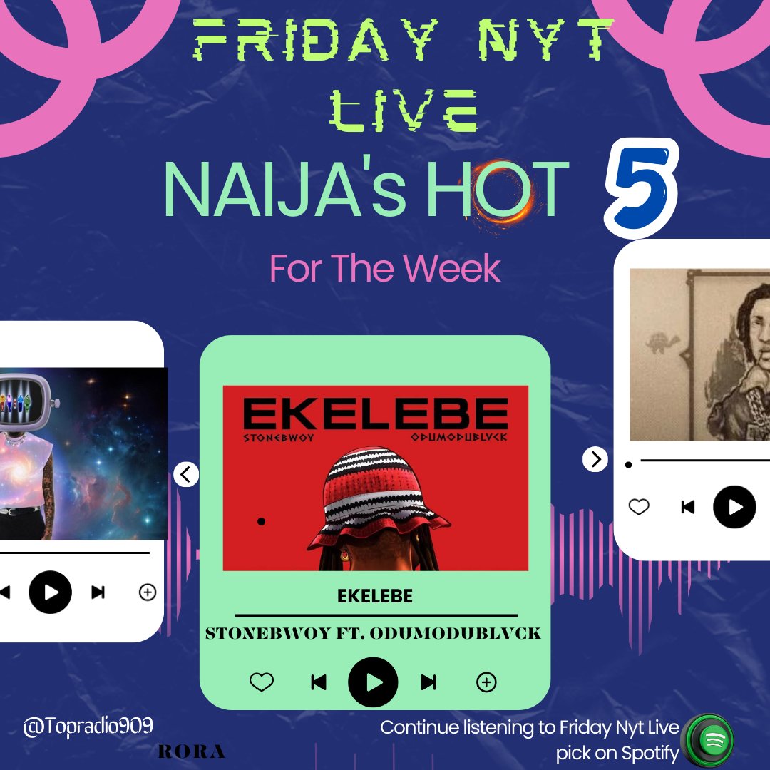 #FeelGoodMusic #FridayNytLive #NaijasHot5 with @IamStanzworld x @Iamlumi007 @ NO4, EKELEBE by @stonebwoy Ft. @Odumodublvck_ open.spotify.com/playlist/5Reck…