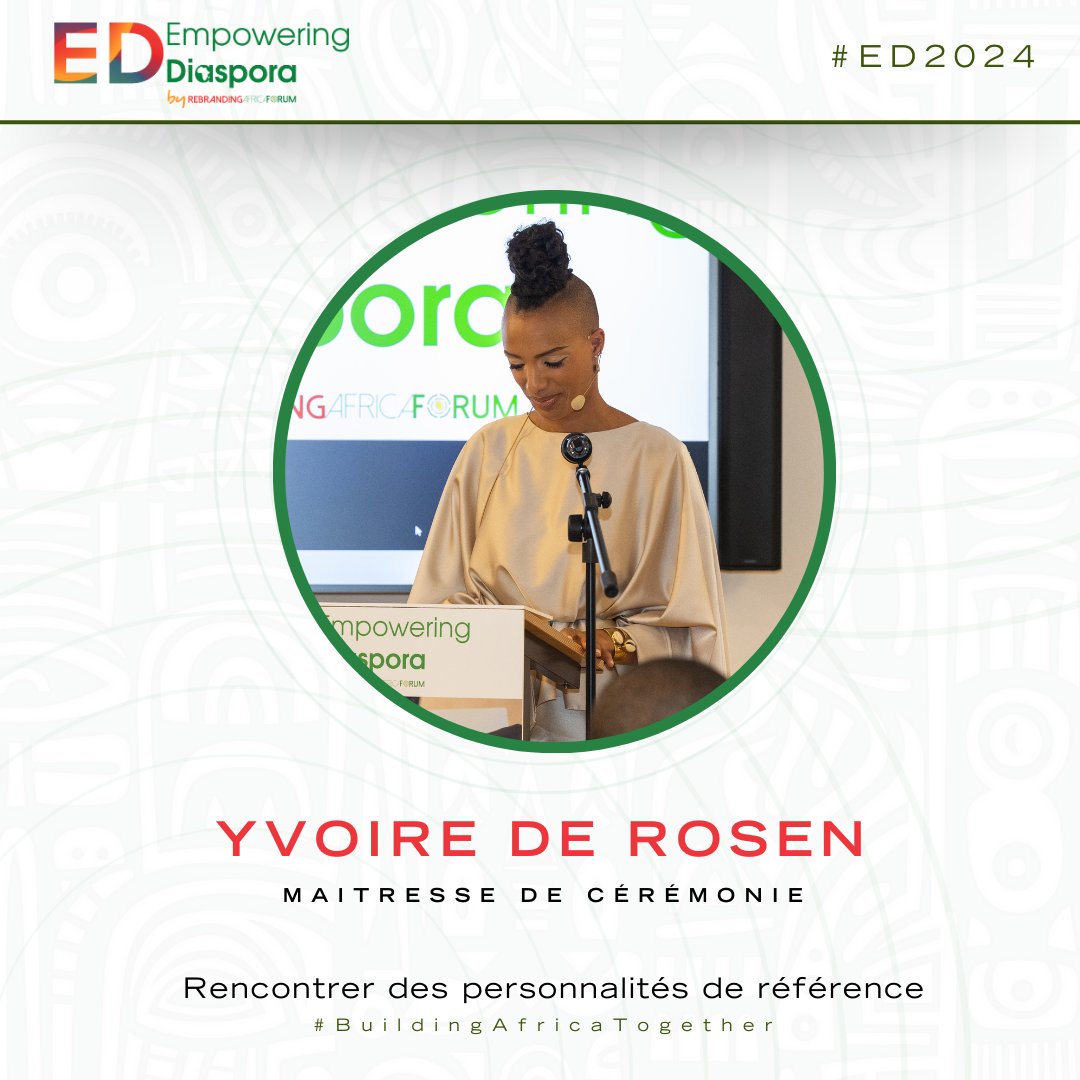 🇫🇷🌍Introduction 🎤@Yvoirederosen Maîtresse de cérémonie.

L'objectif de cet événement va au-delà de la simple célébration. Nous aspirons à nourrir les liens qui unissent la diaspora, à catalyser le changement positif et à faire briller la diaspora. 
#EmpoweringDiaspora #ED2024