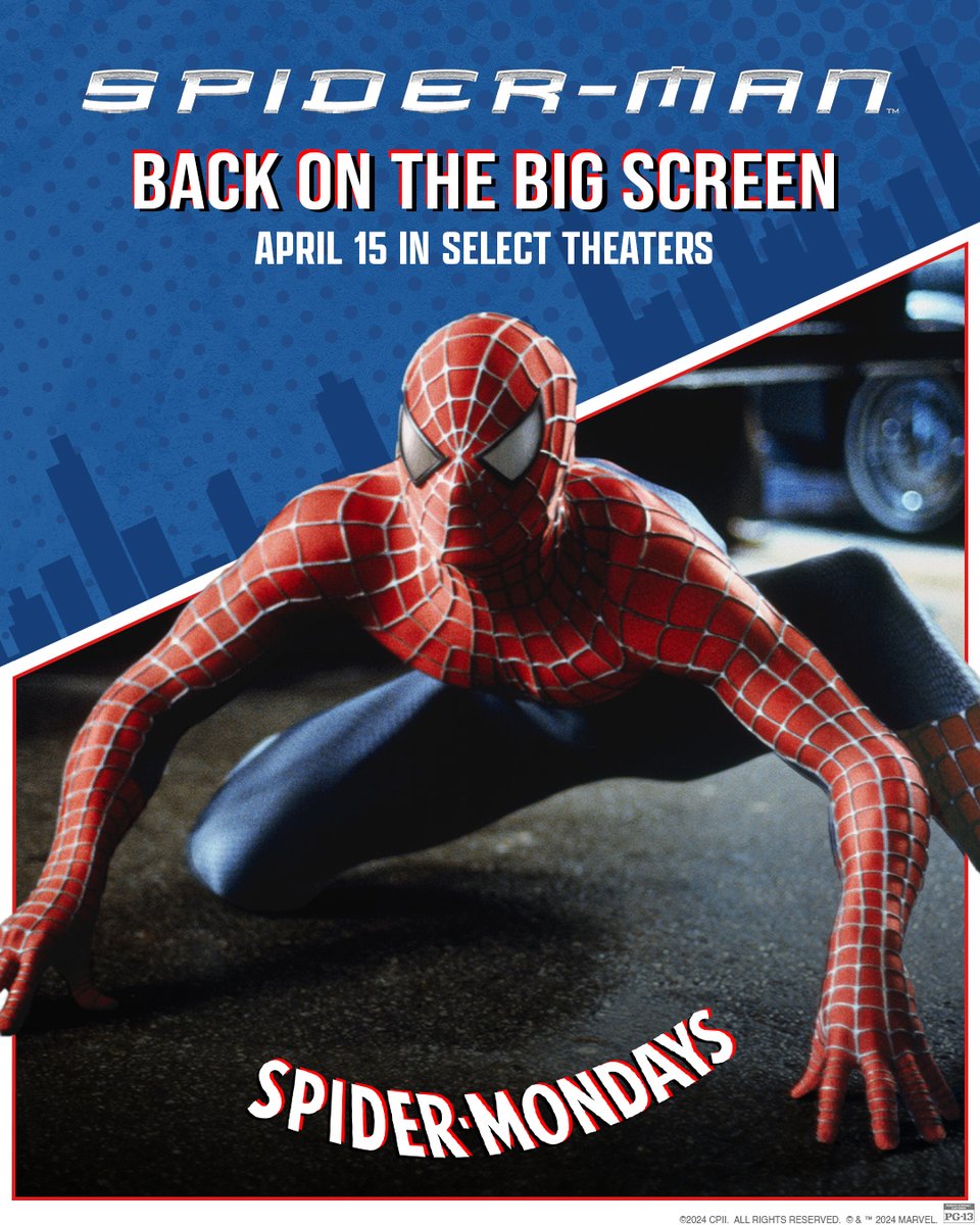 Spider-Man is swinging back into select #RegalMovies on April 15.