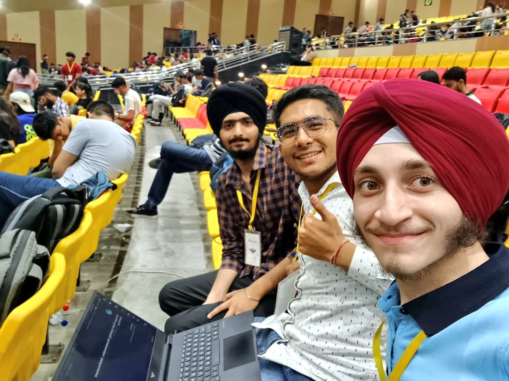 So I attended another Offline Hackathon today - Vihaan at DTU with my friend Taran and @lakshayb143 Not able to pass the ideation round but the experience was great and learnt some important points regarding hackathons! Will surely get in Top 3 in next hackathon 🚀