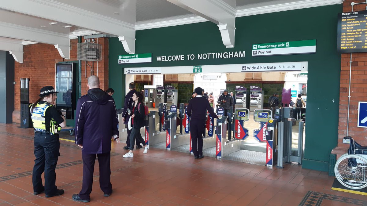 Specially trained #projectservator officers were out in Nottingham this afternoon reassuring staff and the travelling public. We then headed to Birmingham to continue the message. We continue to travel across the network passing the #projectservator message. @btp @BTPNotts