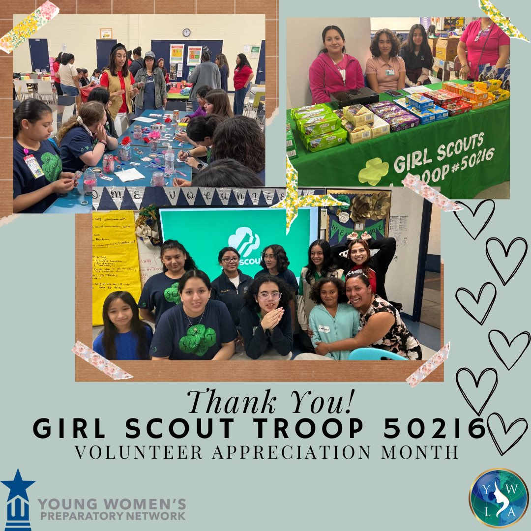 Volunteer Appreciation Post! Thank you to YWLA Girl Scout Troop 50216 for their hard work and dedication to the YWLA campus and community. We are happy to have amazing volunteers such as yourself. #studentleaders #ywla #yisd #volunteers