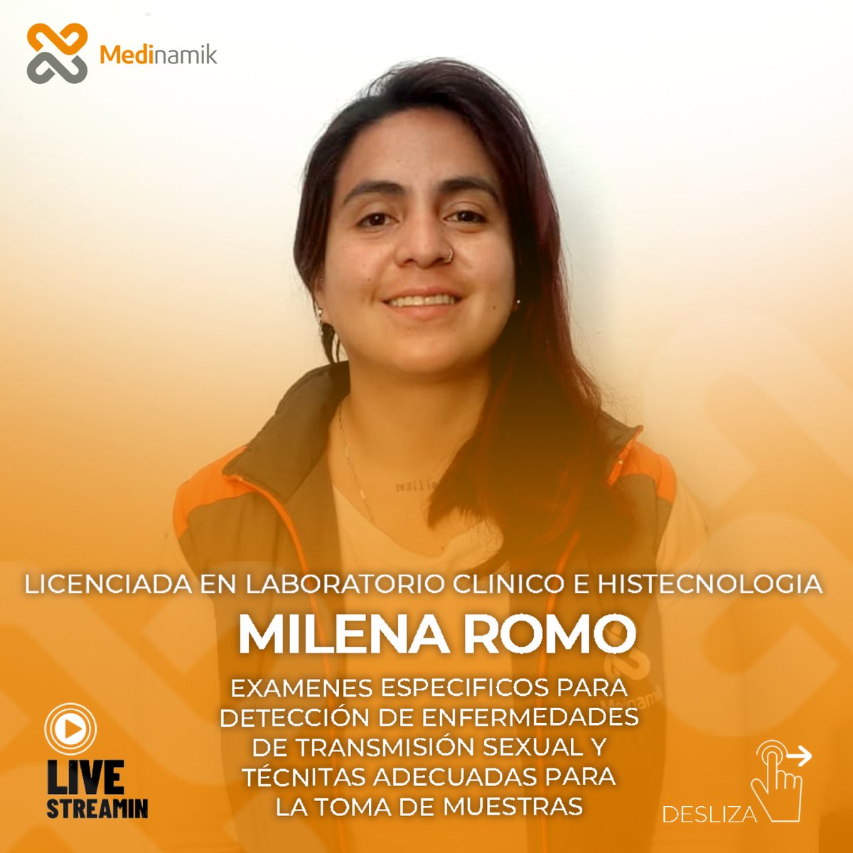 Medinamik1's tweet photo. Este domingo 14 de abril, a las 10:30, no te pierdas, en @LaRumbera99_7 a nuestros especialistas de MEDINAMIK q estarán conversando sobre las enfermedades de transmisión sexual, prevención y detección oportuna con exámenes de laboratorio. ➕️ info: https://t.co/fr3QtpZ8uR https://t.co/ztgDmUMnWI