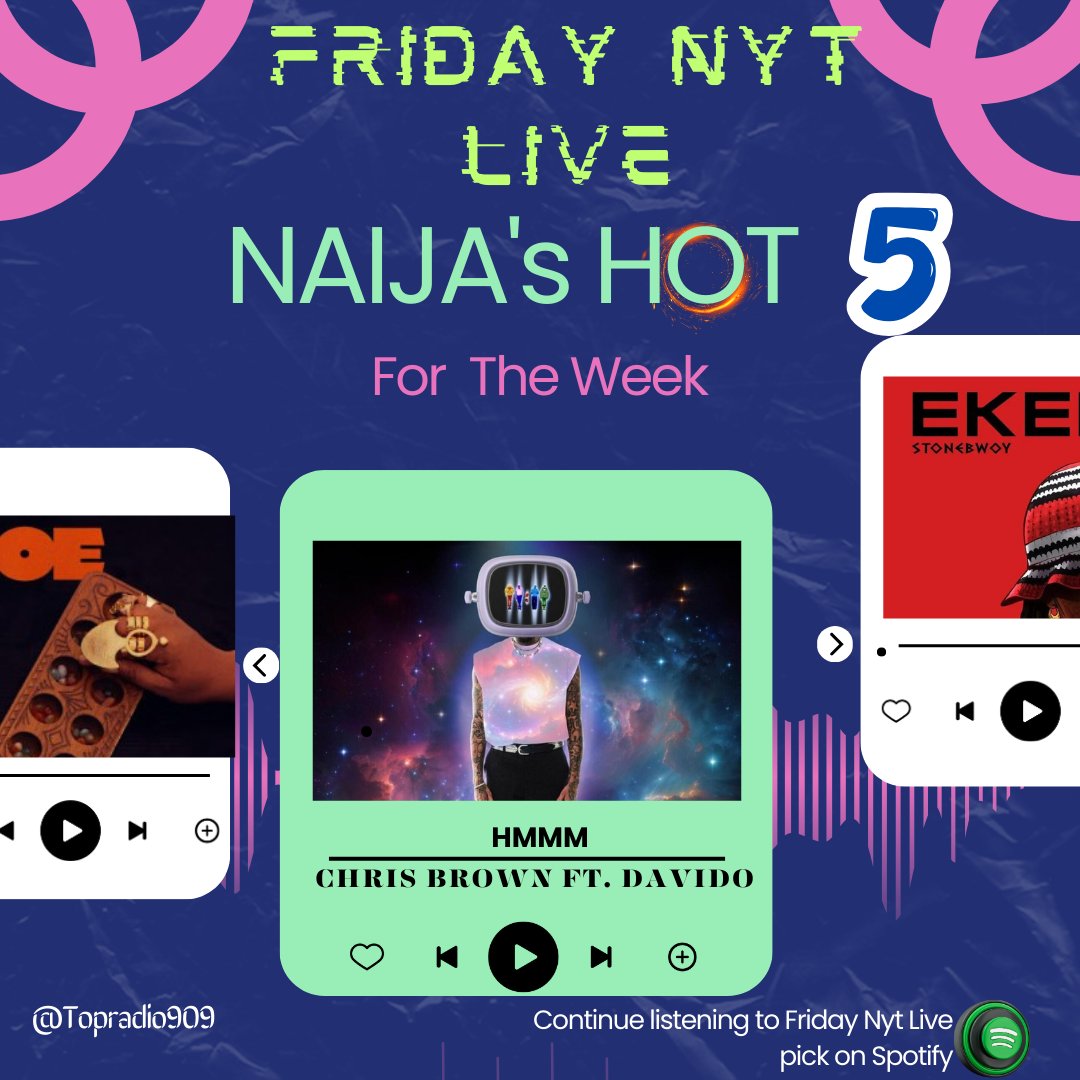 #FeelGoodMusic #FridayNytLive #NaijasHot5 with @IamStanzworld x @Iamlumi007 @ NO3, HMMM by @chrisbrown Ft. @davido open.spotify.com/playlist/5Reck…