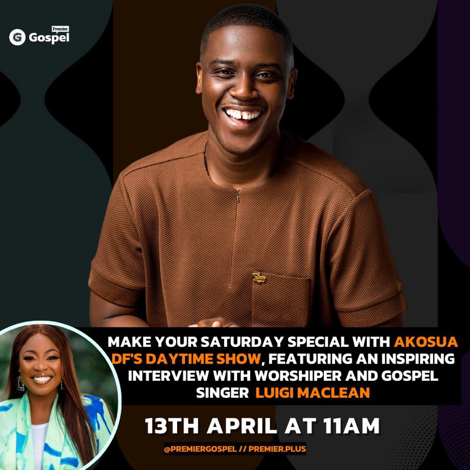 Gospel favourite @LuigiMaclean talks all things “A Thousand Tongues …. live” with @akosuadf on tomorrow’s daytime show .