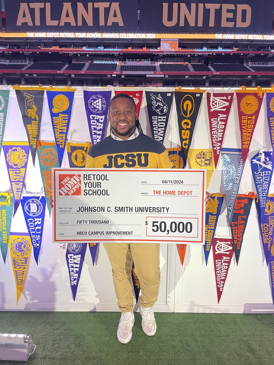 JCSUniversity's tweet photo. JCSU We DID IT! 3 Peat Home Depot Retool Your School winners of $50,000. Thank you again to EVERYONE who supported our efforts to finish in the Top 10 for Cluster 3. Stay tuned for more updates on the campus improvement project and we look forward to making it a 4 Peat next year! https://t.co/SzT854etry