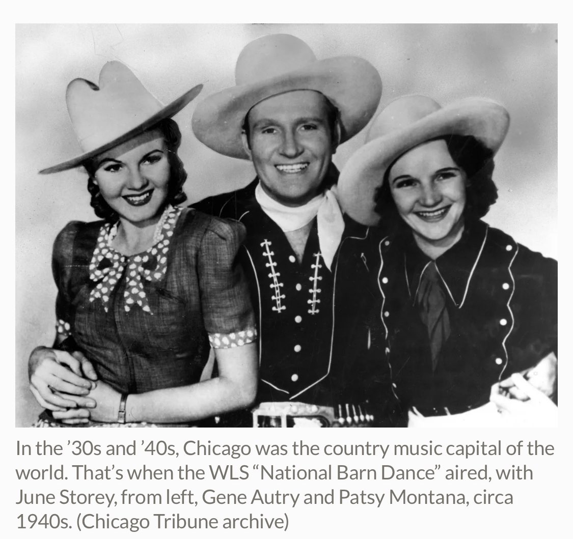 Vintage @chicagotribune : 100 years of WLS radio “Catering to the rural customer base of the Sears catalog, early program offerings included “National Barn Dance,” which became a long-running staple on the station & an influential force in country music… chicagotribune.com/2024/04/11/vin…