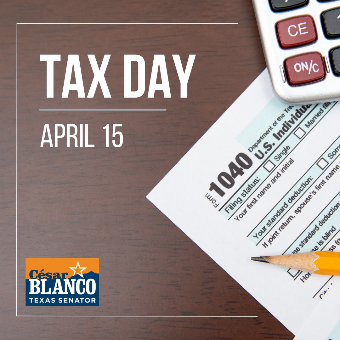 Don’t forget! 🚨 Tax Day is just around the corner, happening this Monday, April 15th. Make sure all your taxes are filed and ready to go! #TaxDay #txlege