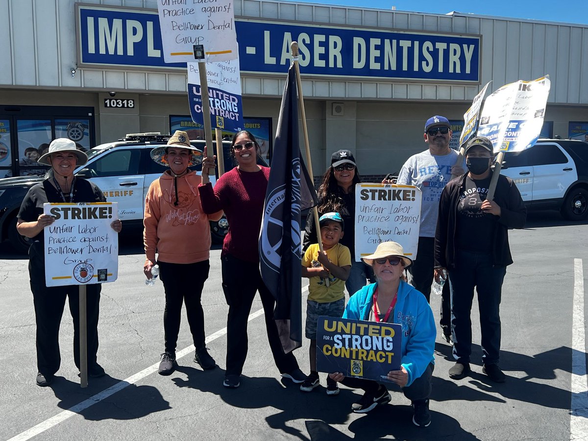 One day longer, one day stronger.

Sending solidarity to our #Teamsters Local 63 brothers and sisters at Bellflower Dental Group who are on #strike. #1u
