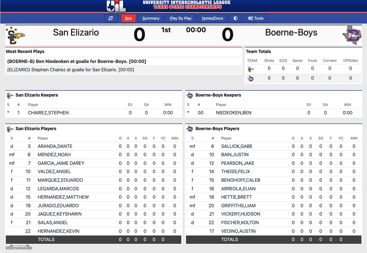 CONFERENCE 4A #UILState BOYS SOCCER FINAL Boerne 🆚 San Elizario ⏰2:30 PM 🏟Birkelbach Field @GeorgetownISD 🎥 bit.ly/3UajN27 📊uilstats.com