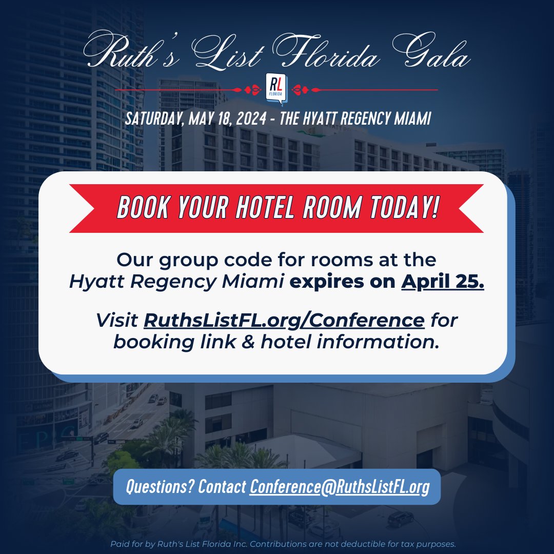 🚨ICYMI 🚨 – The group discount code for our 2024 Gala guests’ hotel rooms will expire on April 25. Make sure to book your stay NOW for a discounted rate before they sell out at hyatt.com/en-US/group-bo…