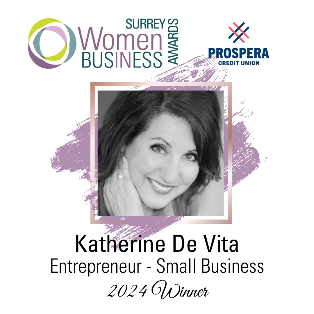 SWRBOT's tweet photo. The winner of the 2024 Surrey Women in Business Award – Entrepreneur Small Biz Category, sponsored by @bcaa is @katedevita1 of @OceanPointeBC! #WIB2024 #SurreyBC @ProsperaCU https://t.co/in5g9ZsLlJ
