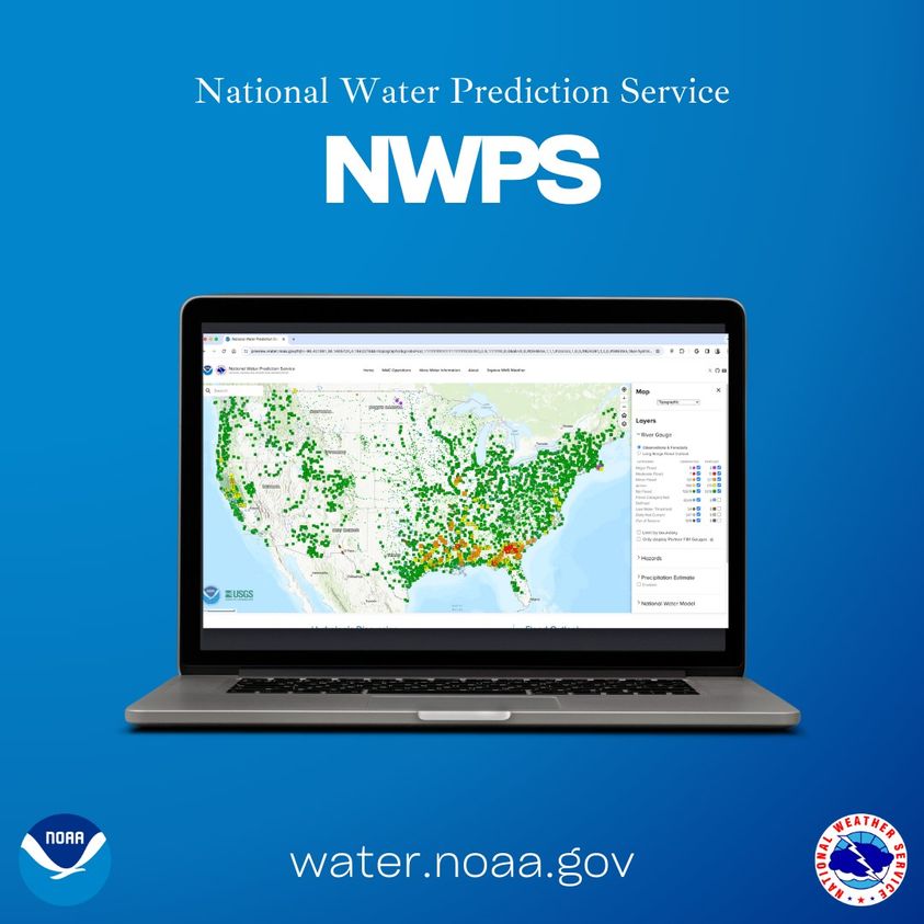 Come check out the NWS' new and modern web platform, NWPS, at water.noaa.gov. NWPS is the gateway to NWS water information and will replace water.weather.gov, which will be retired on or around May 27th. For more information, visit weather.gov/notification