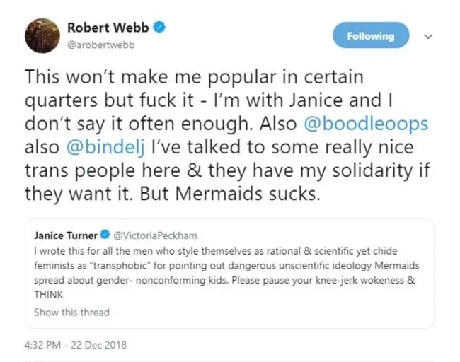 Robert Webb - vindicated 👇