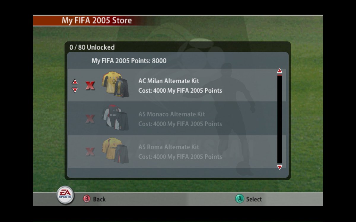 wfm18_tweets's tweet photo. Playing old games recently, and enjoying some gems... Back in the day when #FIFA2005 had an unlock store system that was actually fun, instead of what Ultimate Team is today. Play games to earn kits, which you can choose yourself. https://t.co/ROdeWi48I4