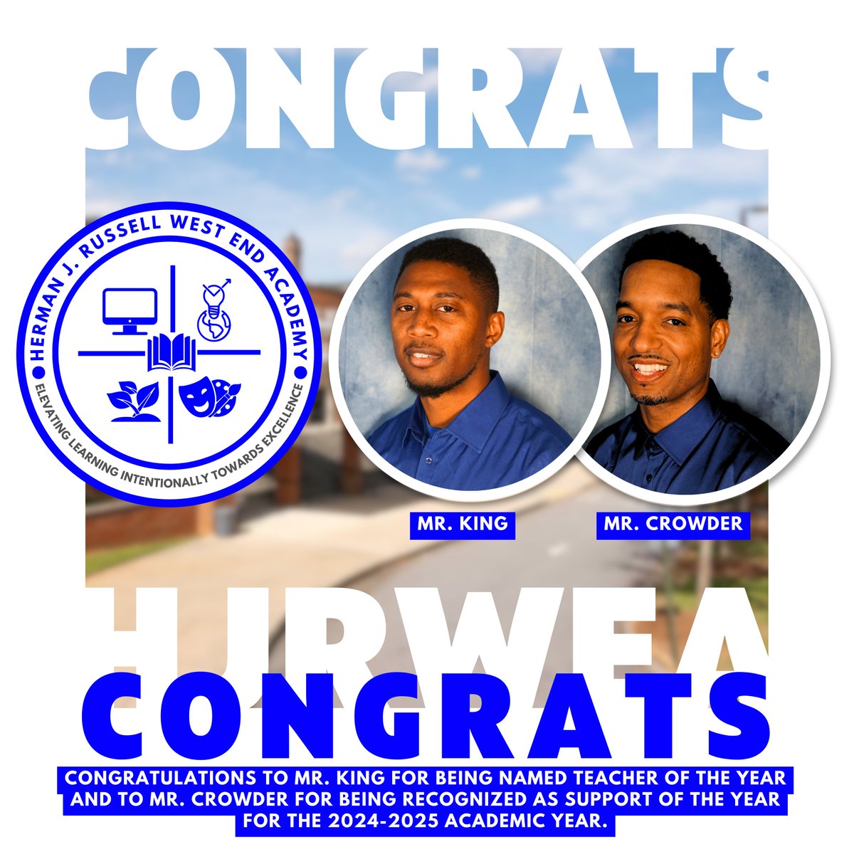 HJRWEA NEWS: Congratulations to Mr. King for being named Teacher of the Year and to Mr. Crowder for being recognized as Support of the Year for the 2024-2025 academic year.
