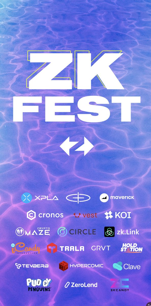 2/ Kick it with @pudgypenguins @VestExchange @zkCandyHQ @cronos_chain @tevaera @sophon @koi_finance @hyco_official @HoldstationW @grvt_io @zerolendxyz @getclave @TRALA_Official @RiscZero @CryptoMazeApp @IOSGVC @com2us, @mavprotocol @zkLink_Official and more.