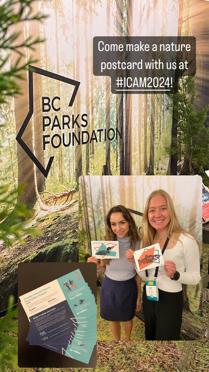 Check out @bcparksfdn’s Nature Space in #ICAM2024’s Wellness Cafe this weekend! Listen to the birds, make a nature postcard and learn about Canada’s nature-health movement 🌿