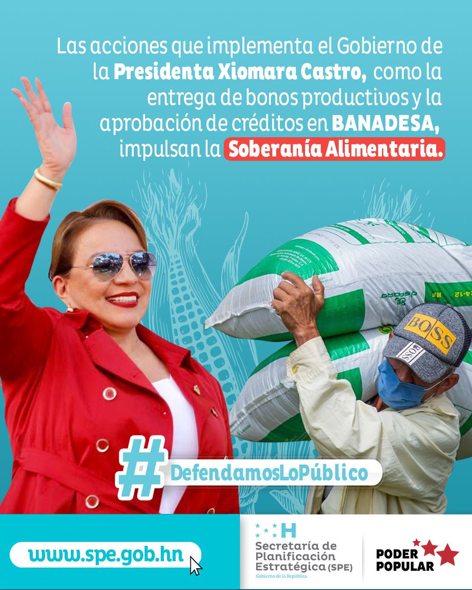 🌾 🔴 Gracias al apoyo de la Presidenta @XiomaraCastroZ al sector agrícola, a través de financiamiento con tasas de interés del 2.5% y 5%, la entrega de bonos y la reserva estratégica, se evita la importación de granos básico y se mantiene un precio justo. 🔴🌾